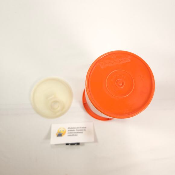 Vintage Tupperware Bundle #262 32 oz Beverage Container #117 Tumblers Orange - Picture 4 of 8